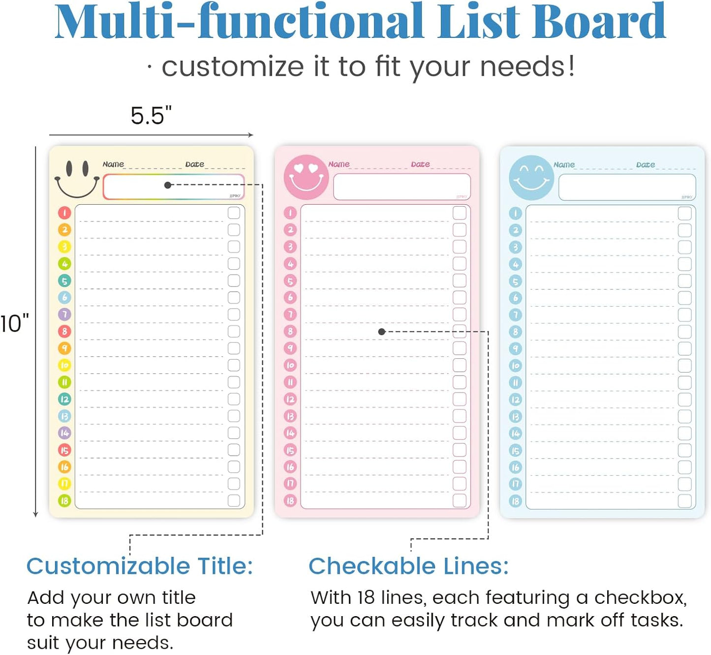 JPRO Magnetic Weekly Calendar and to Do List for Fridge - 8.5" x 6.5" Weekly Meal Planner for Refrigerator and Dry Erase Daily to-Do List -6 Markers Included!