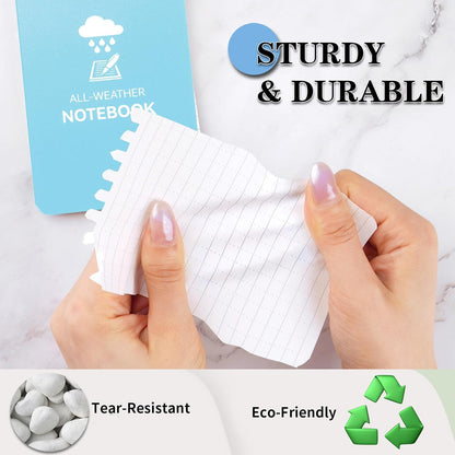 COIDEA Waterproof Notebook, 4 Pack Top-Spiral Pocket Notepad, 3" x 5" Weatherproof NotePad, All Weather Police Pocket Notebook Little Memo Steno Note Pads for Outdoor Office School Recording, Black