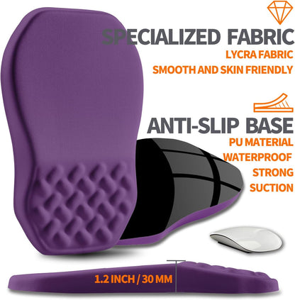 Ergonomic Slope Mouse Pad Wrist Support, Wrist Rest Mousepad for Carpal Tunnel Pain Relief with Massage Bulge and Slow Rebound Memory Foam (12x8 inch, Black)
