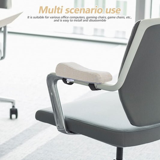 SEWACC 2pcs Office Chair Armrest Pads Adjustable Ergonomic Armrest Cushion for Gaming Desk Chairs - Washable Elbow Pillow with Non-Slip Strap for Home Office