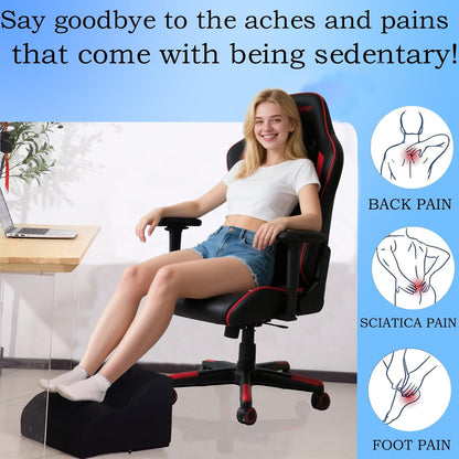 Foot Rest for Under Desk at Work.Multifunctional 3-Tier Foot Stool,with Washable Footrest.for Under Desk,Office Chair Gaming Chair & Sofa,Leg Elevation Pillow,Supports Posture-Brown