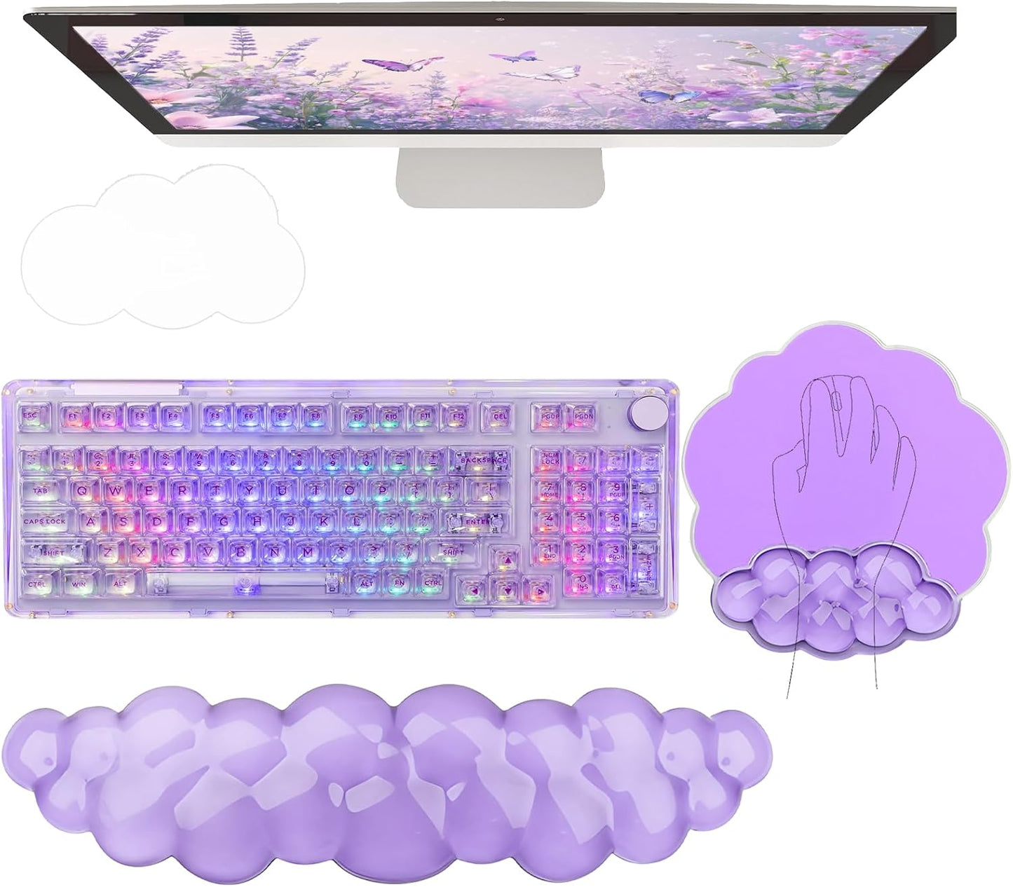Cloud Keyboard Wrist Rest Dark Green Mouse Pad with Wrist Rest Ergonomic Wrist Pad Memory Foam Non-Slip Wrist Support for Computer Laptop Gaming Home Office Relief Typing Pain Green