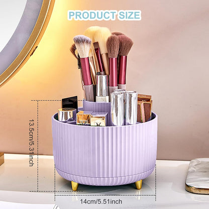 Cayxenful Pencil Holder For Desk,5 Slots 360°Degree Rotating Desk Organizers And Accessories,Desktop Storage Stationery Supplies Organizer, Cute Pencil Cup Pot For Office, School, Home (C-Blue)