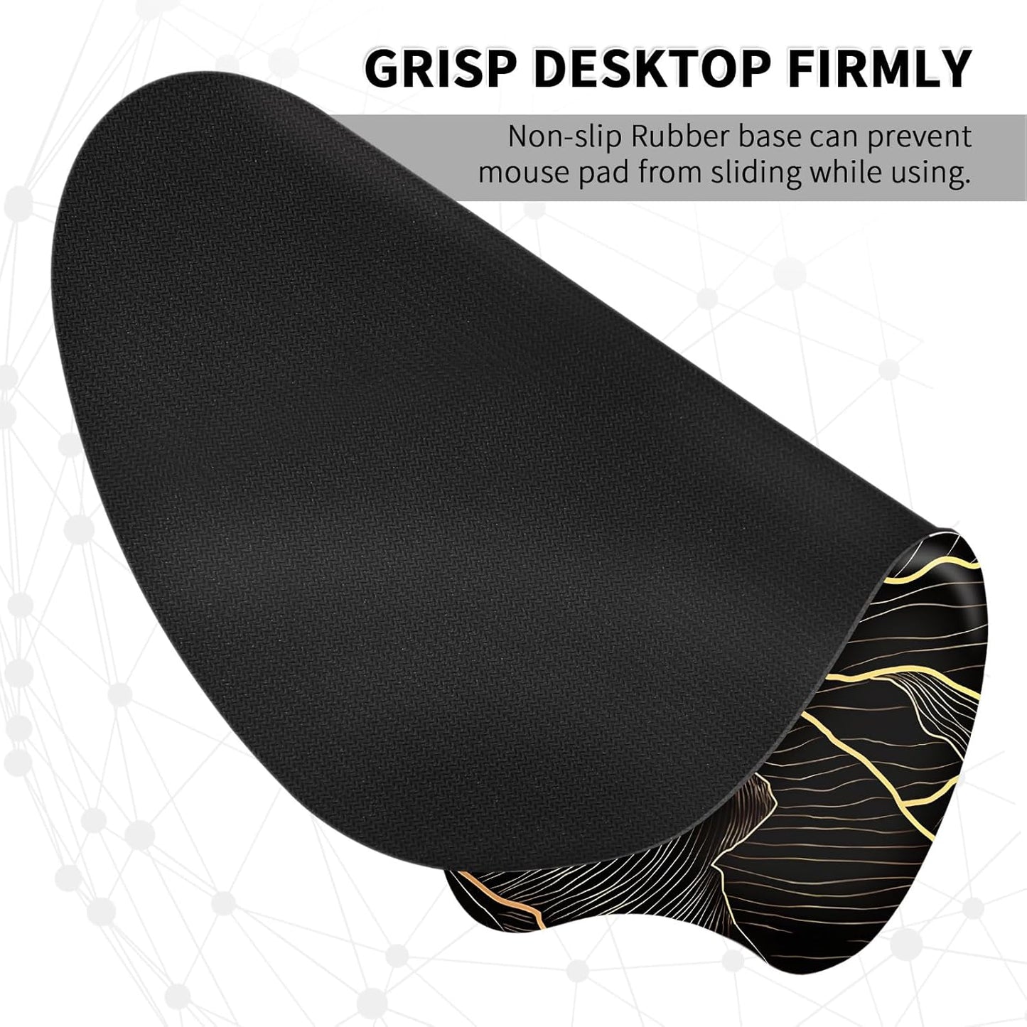 EooCoo Ergonomic Mouse Pad with Wrist Support, Mousepad with Memory Foam Wrist Rest and Non-Slip Base for Computer, Cafe, Home & Office, 9.64 x 8.26 in Office Desk Accessories