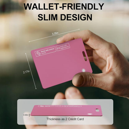 2 Pack Ultra Slim Rechargeable Wallet Tracker Card, IP67 Waterproof Bluetooth Tracking Card Compatible with Apple Find My & Android, Item Locator for Wallet Luggage Backpack