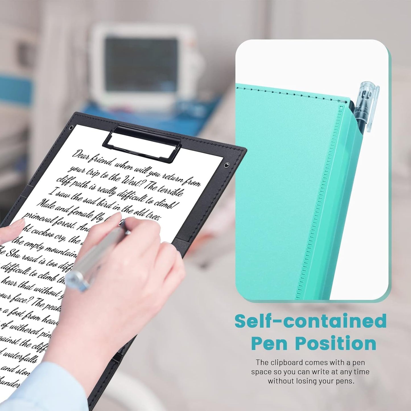 Portable Foldable Nursing Clipboard, Folding Metal Clipboard Pocket Size, Whitecoat Clipboard Nurse Edition Trifold, Occupational Therapy Clipboard for Doctors（Pink）