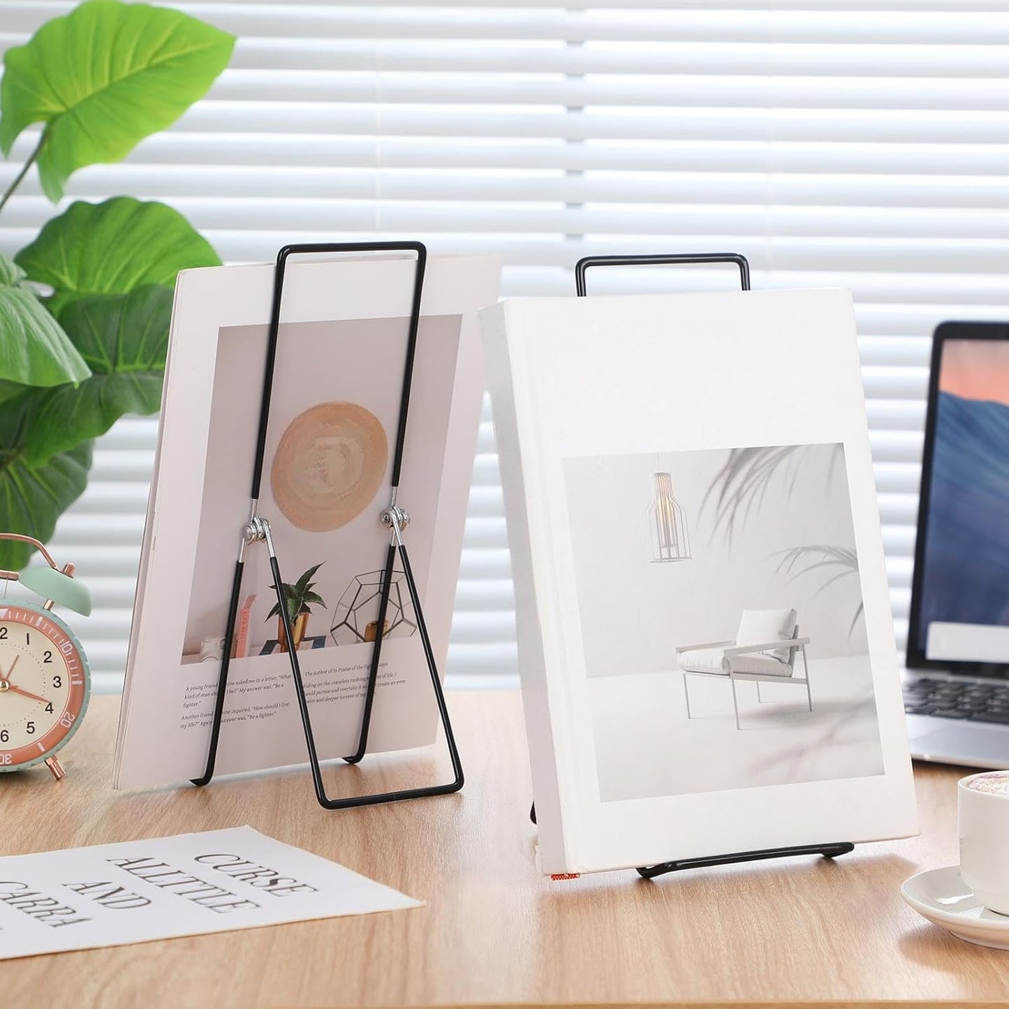 6 Pack 9.17 Inch Large Metal Book Stand for Display Adjustable Display Holder Easel Collector Stand for Home Office Back to School Books Frames Comic Plates Album CD Magazine