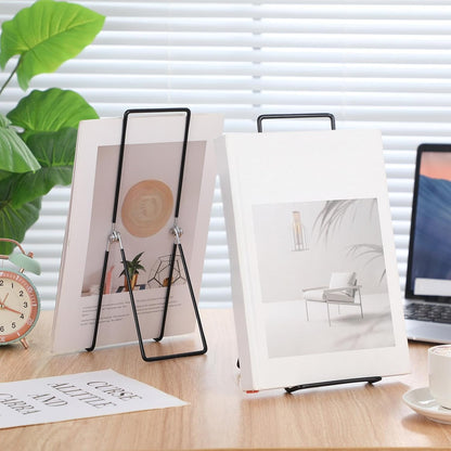 6 Pack 9.17 Inch Large Metal Book Stand for Display Adjustable Display Holder Easel Collector Stand for Home Office Back to School Books Frames Comic Plates Album CD Magazine