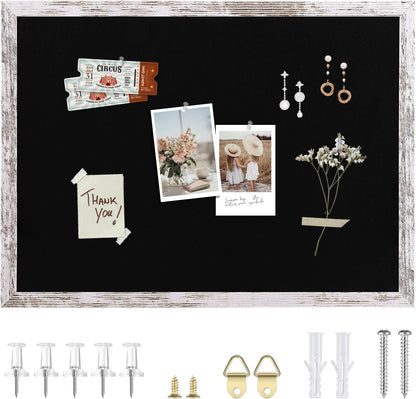Cork Board Bulletin Board, 11.8x8.6 inches Mini Decorative Hanging Framed Cork Boards for Walls, Pin Board Vision Board for School Home Office, Bulletin Board with Wooden Frame(2230,WH,1p)