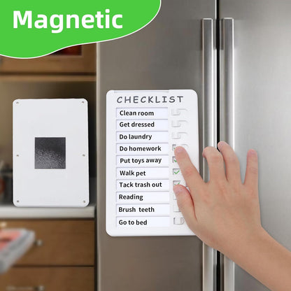 Dry Erase Chore Chart, Standable Whiteboard Checklist Board, Chore Chart for Kids Routine Chart with a Pen (Standable)