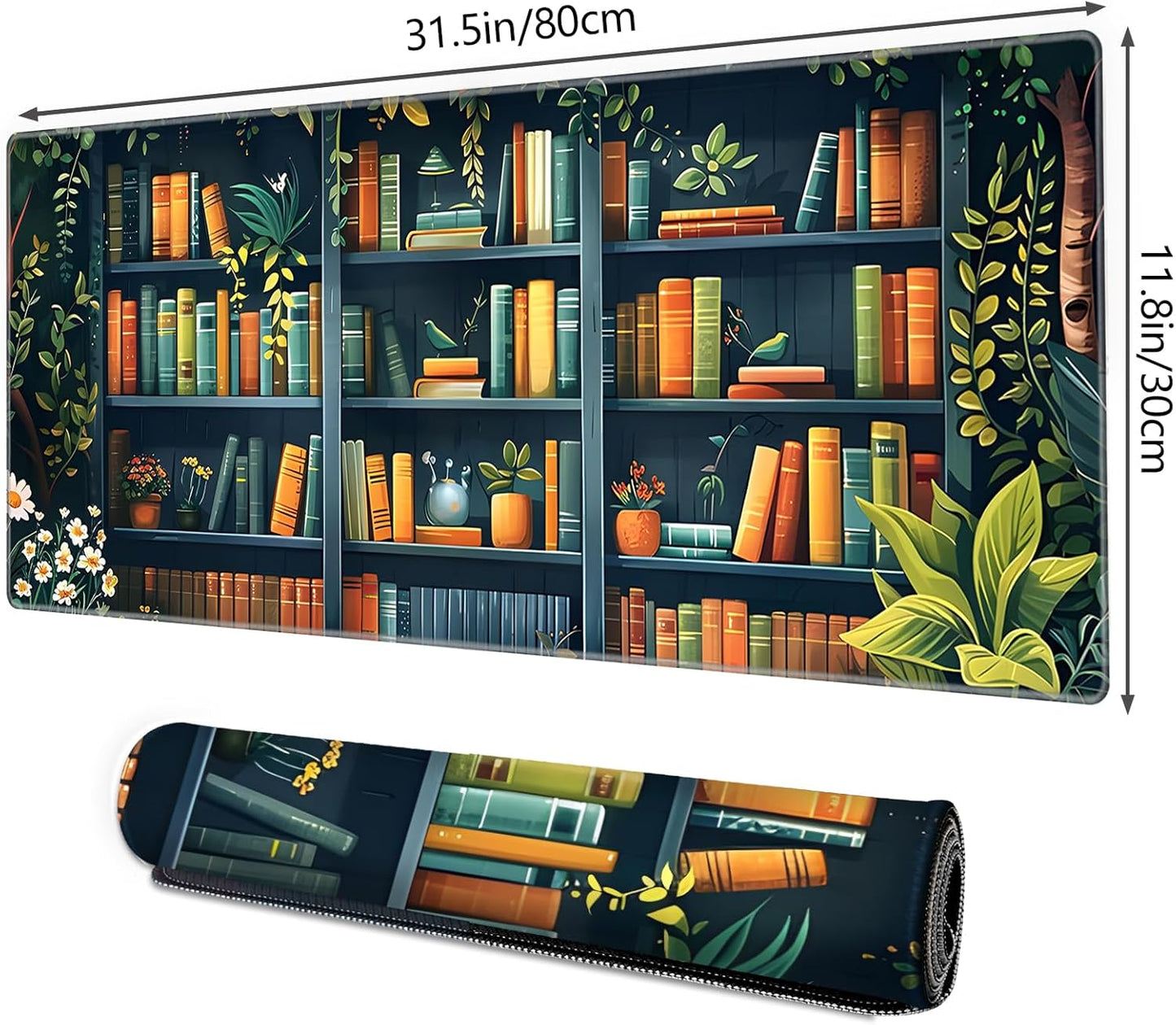 Galdas Mouse Pad For Gaming,Forest Background Pattern XXL XL Large Mouse Mat Long Extended MousePad Desk Mat Non-Slip Rubber Mice Pads Stitched Edges Thin (31.5 x 11.8 x 0.12 Inches) Tree
