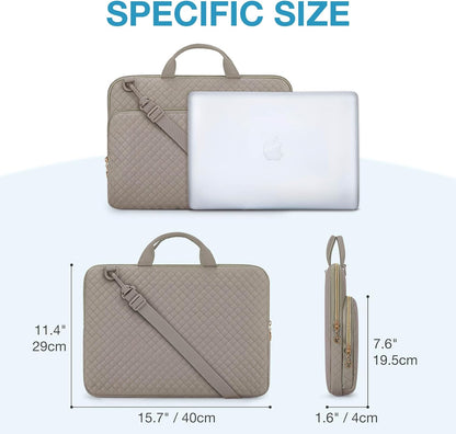 BAGSMART 15.6 Inch Laptop Case Sleeve Compatible with MacBook Pro 16 Inch,15.6 Inch HP,Dell,Acer Aspire,Asus Notebook, Lightweight Laptop Bag for Women with Shoulder Strap,Pocket,Handle, Pink