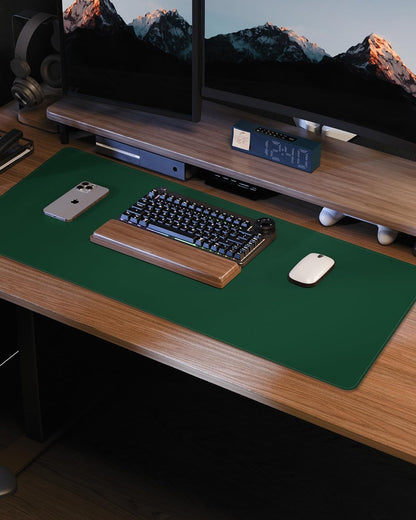 AFIING Desk Pad Protector 23.6" x 13.7" - Non-Slip Waterproof PU Leather Desk Mat for Mouse, Keyboard, Laptop, Office and Home Workspace (Beige)