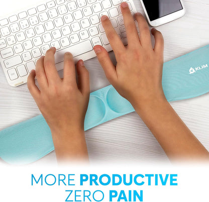KLIM Mouse & Keyboard Wrist Rest Set - Silky Gel Memory Foam - Ergonomic Wrist Rest for Computer Keyboard, Wrist Pad for Keyboard + Wrist Rest for Mouse - for Gaming and Office - Pain Relief - Pink