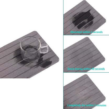 NiuYichee 2 PCS Water Absorbent diatomite Coasters, 8.3" x 4" Water Absorbing Stone Tray for Sink, Stone Drying mat for Kitchen Counter, Stone soap Tray Used for Hand Soaps & toiletries & Plants