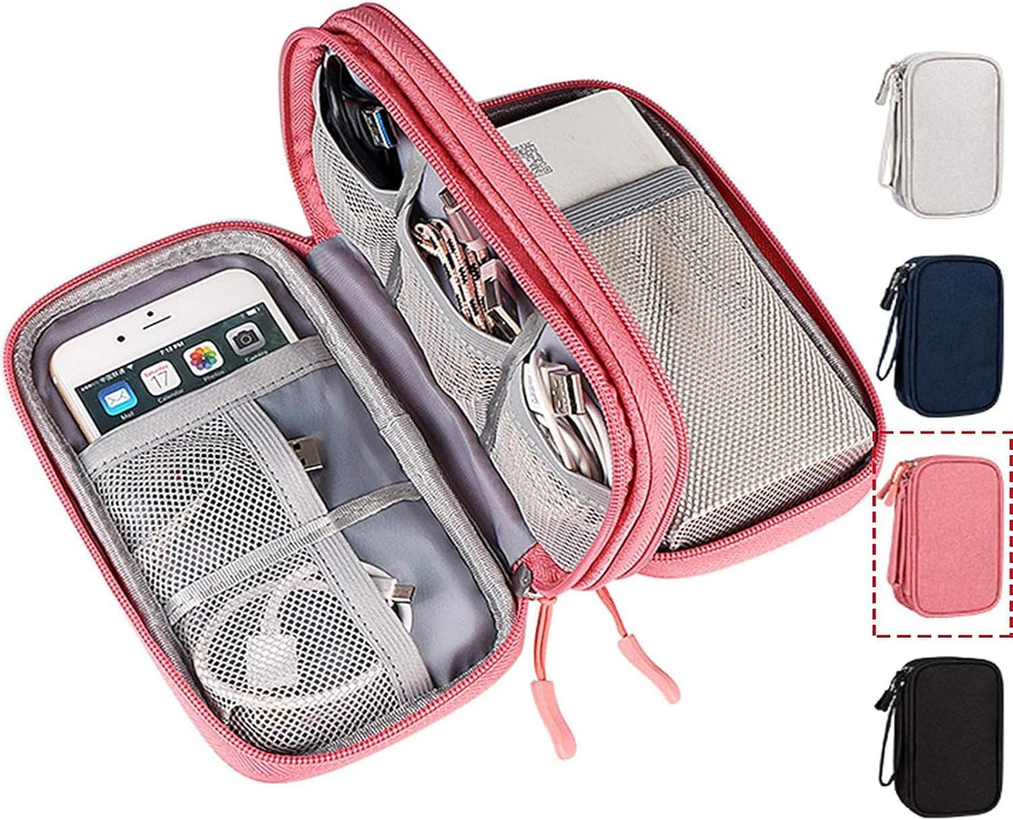 CAOODKDK Electronics Accessories Organizer Pouch Bag, Travel Universal Organizer for Cable, Charger, Phone, SD Card, Business Travel Gadget Bag