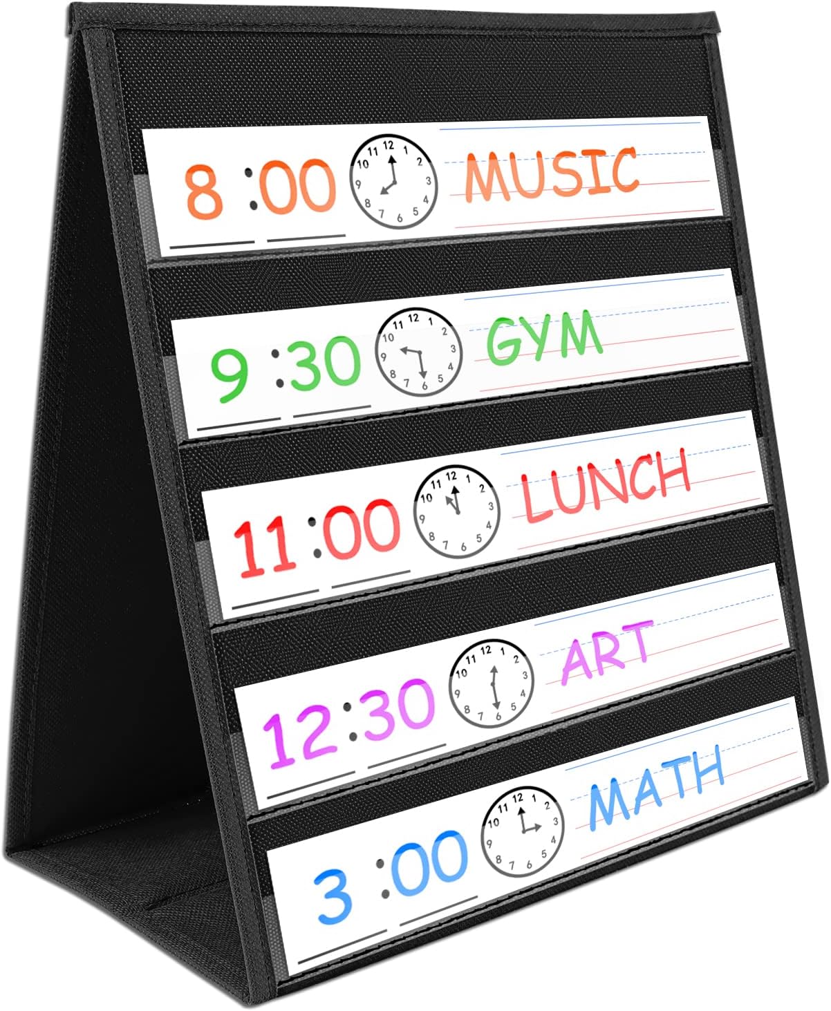 EAMAY Magnetic Desktop Tabletop Stands Pocket Chart Foldable Small Dry Erase Board Classroom Tool for Kids Education (12W*15L, Magnetic)