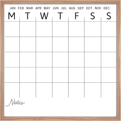 MCS Dry Erase Weekly Planner 11x24 Walnut Framed Calander Whiteboard for Wall, Plan Your Week with Family Weekly Planner for Dinners, Sports, Events & More