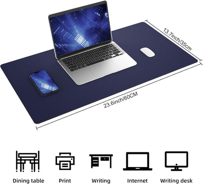 AFIING Large Desk Mat 47" x 17", Dual-Sided Natural Cork & PU Leather Desk Pad, Non-Slip Waterproof Mouse Pad for Office, Home & Gaming, Black