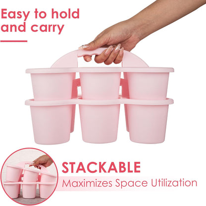2 Pack Classroom Caddy For School,Kidsroom,Pencil Holder,Plastic Cup Caddy for Drink Delivery (Blue)