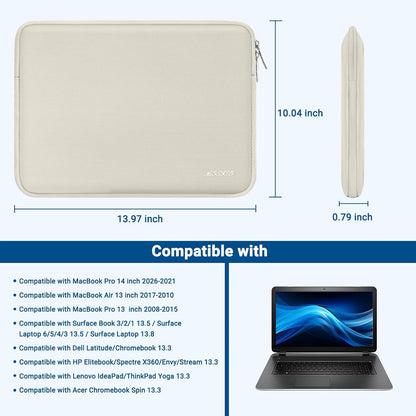 MOSISO Laptop Case 13.3 inch, 13-13.3 inch Laptop Sleeve Bag Compatible with MacBook Air/Pro 13/Pro 14 M5 M4 M3 M2 M1, HP Dell ASUS Lenovo, Neoprene Computer Sleeve Bag with Small Case, Baby Pink - Colors A