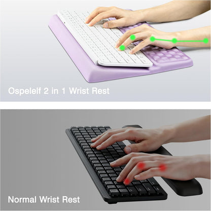 Ospelelf Tilt Keyboard Stand with Wrist Rest, Comfy Ergonomic Keyboard Riser Holder for Office Home