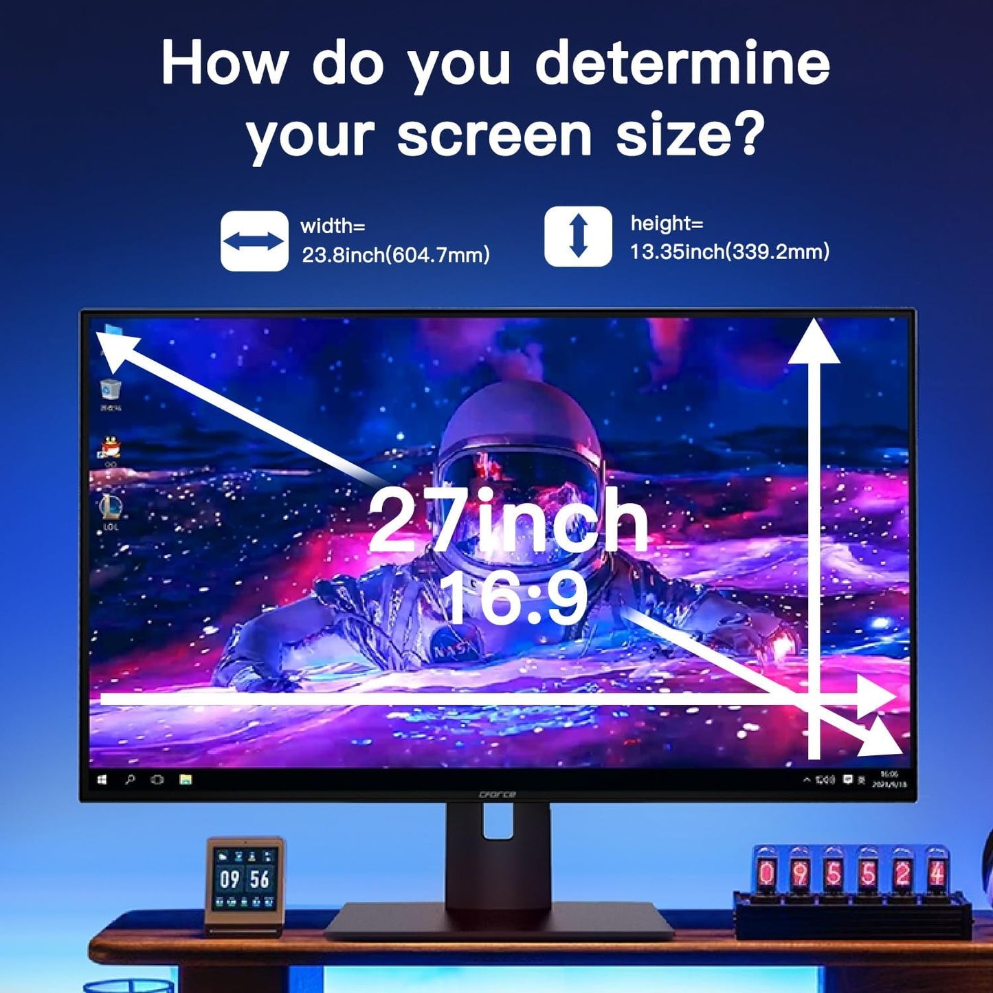 2 Pack Magnetic Hanging Computer Privacy Screen 24 Inch for 16:9 Widescreen Monitor, Removable Privacy Screen Anti Glare Blue Light Computer Screen Privacy Shield, Anti-Scratch 24in Protector Film