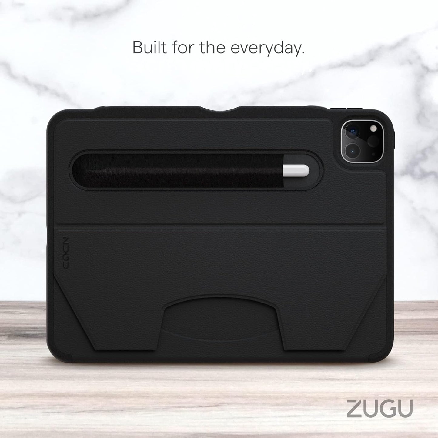 Zugu Case for iPad Air 13 Inch M4 2026, M3 2025 & M2 &/12.9 inch (3rd/4th Gen), Slim Protective Cover with Apple Pencil Charging & Storage, Auto Wake/Sleep, Multiple Viewing Angles (Black)