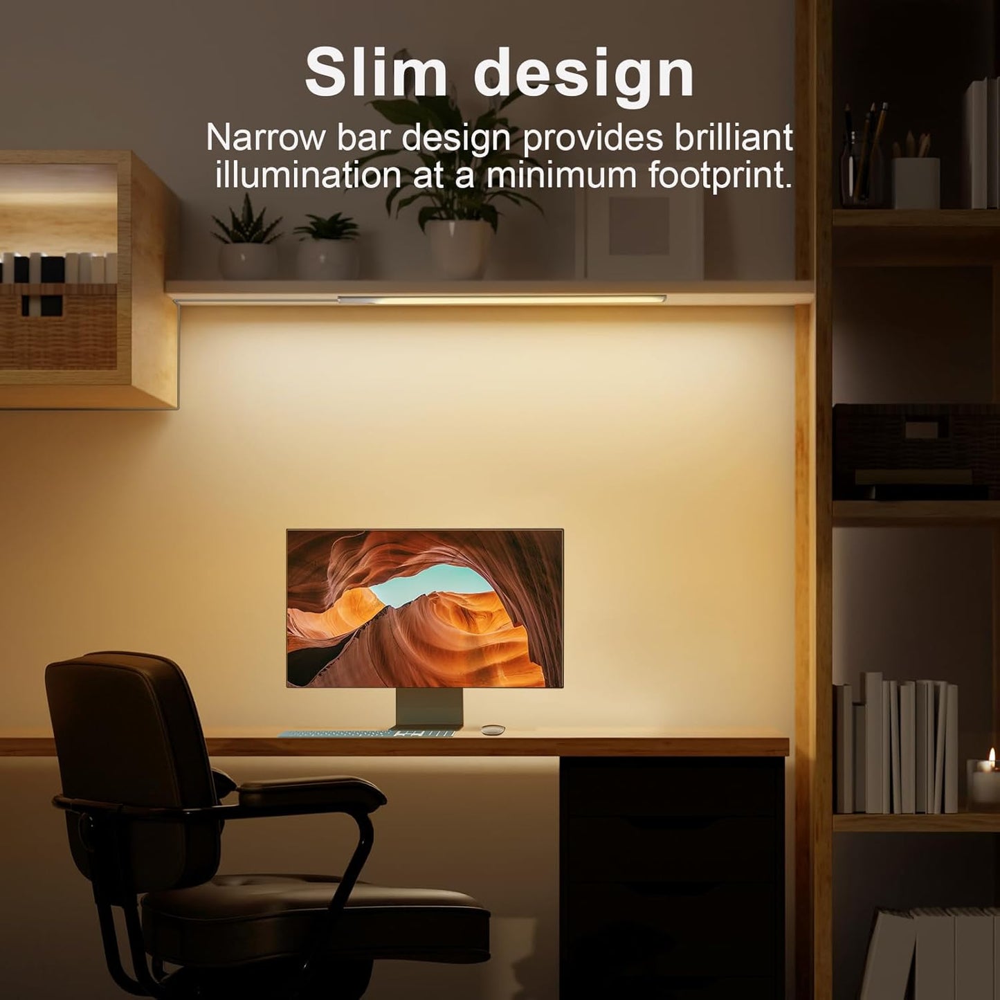 JUSJUBR 12-Inch Slim LED Under Cabinet Light with Memory Function, Warm White 3000K Dimmable USB Light Bar for Rooms