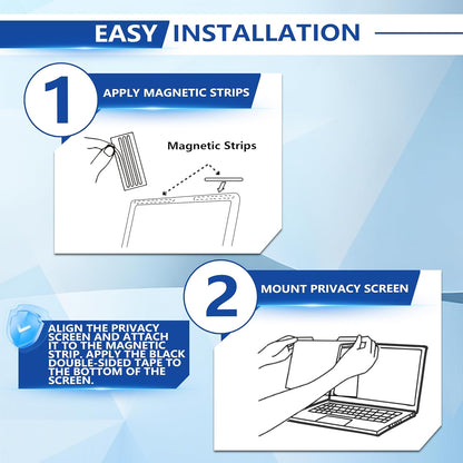 Magnetic Laptop Privacy Screen 15.6 Inch 16:9, Removable Computer Privacy Filter Shield and Anti Glare Blue Light Screen Protector, Compatible with HP Dell Acer Asus Samsung Lenovo ThinkPad