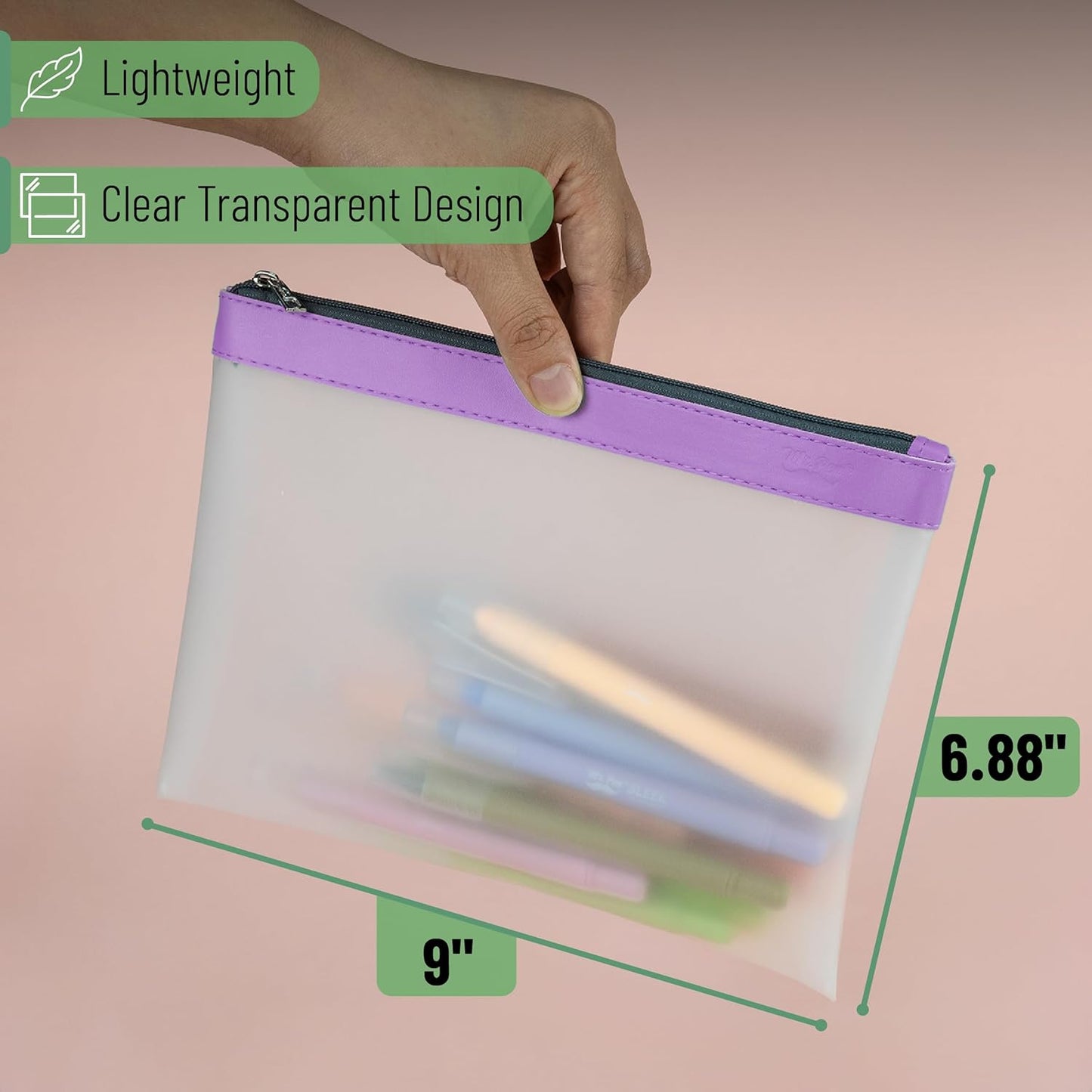 Mr. Pen- Clear Pencil Pouch, 8.50"x4.25", 3 Pack, Durable TPU Material, Medium Water-Resistant Pencil Bags with Smooth Zipper, Multipurpose Clear Pouch for Stationery, School, Office, Travel Supplies