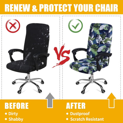 Smiry Stretch Printed Office Chair Armrest Covers, 2 Pcs Soft Fit Removable Washable Computer Desk Chair Arm Covers Protector, Black