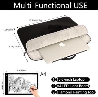 A3 Light Pad Carrying Bag for Diamond Painting,Diamond Painting Light Pad Bag,Laptop Tote Bag,Tracing Light Board Carrying Bag,Padded Fleece Liner Protective Case for A3 Light Pad