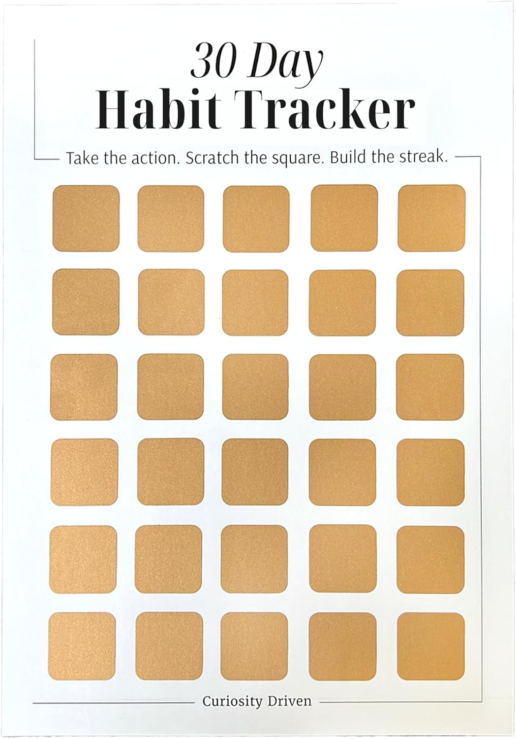 Daily Habit Tracker for Women – 30-Day Goal & Productivity Chart with Scratch-Off Motivation (8.3" x 11.7") | The Streak Keeper with Encouraging Prompts & Bonus Habit Guide