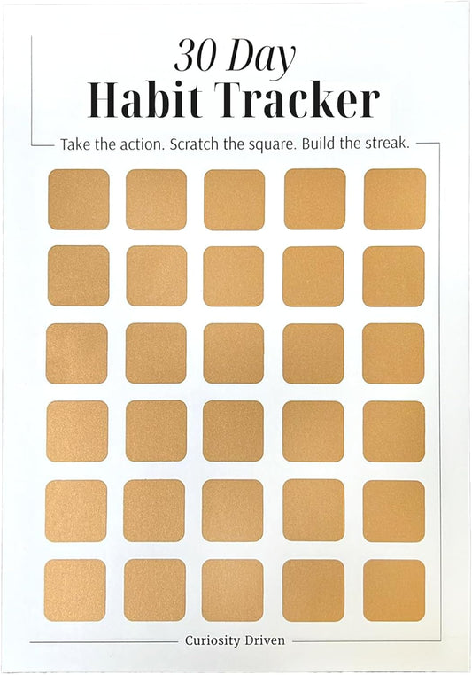 Daily Habit Tracker for Women – 30-Day Goal & Productivity Chart with Scratch-Off Motivation (8.3" x 11.7") | The Streak Keeper with Encouraging Prompts & Bonus Habit Guide
