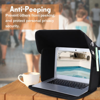 Laptop Sun Shade Laptop Sun Glare Shield Privacy Screen Hood Lightweight Laptops Sunshade Bag for Working Outside Portable Shield Cover 12-14'' (Patent Pending)