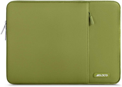 MOSISO Laptop Case 13.3 inch, 13-13.3 inch Laptop Sleeve Compatible with MacBook Air/Pro 13/Pro 14 M5 M4 M3 M2 M1, HP Dell ASUS Lenovo,Polyester Vertical Computer Sleeve Bag with Pocket, Antique Green - Colors B