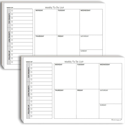 TO DO List Planner Notepad, 60 Page Planning Pad. Undated ToDo Checklist w/Priority & Note Sections. Organize & Track Projects, Clients or Daily Tasks. 8.5 X 11, A4 Tear Sheets.