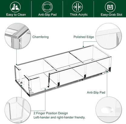 Acrylic Sticky Note Holder, Self-Stick Note Pad Holder W/O Pads - Note Dispenser Memo Pad Holder Desk Organizer for School Office Home (3''x3'' Clear)