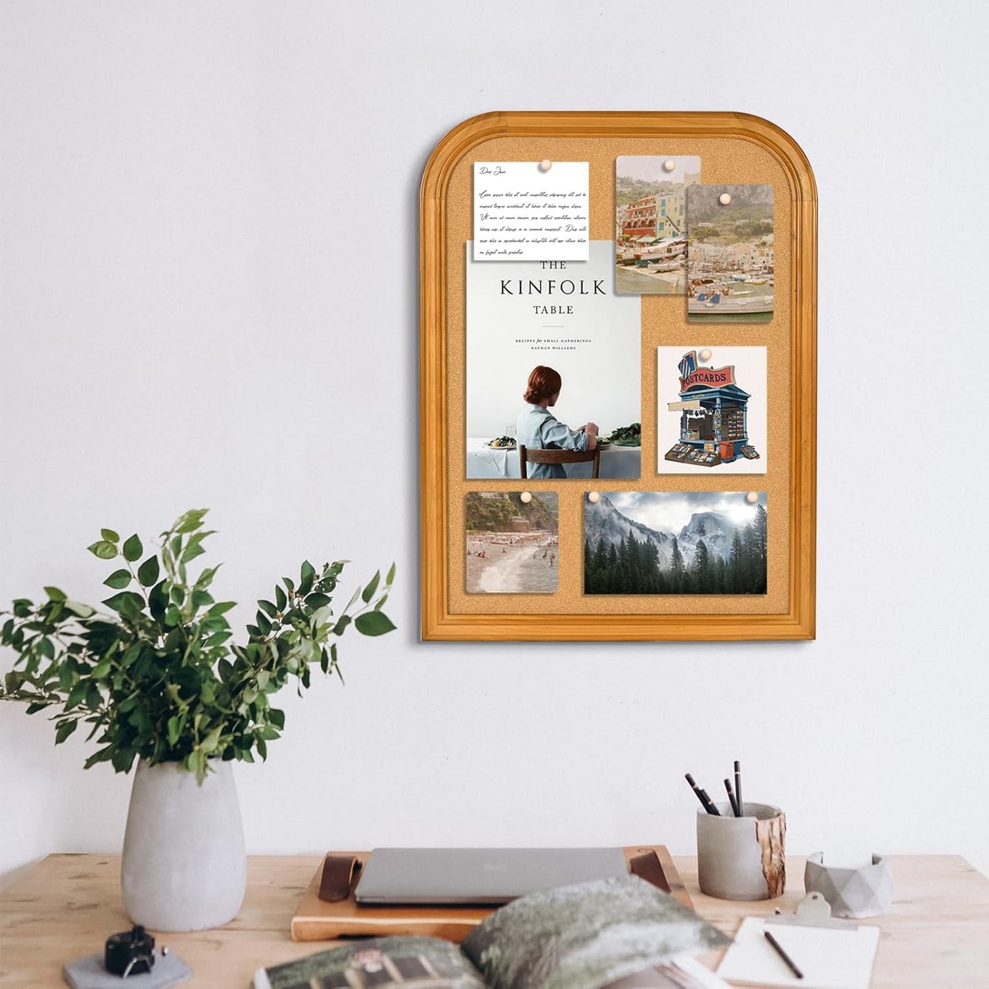 Cork Board for Walls, 17X13 inches Bulletin Board with Frame, Decorative Hanging Pin Board Vision Board Message Board for Office School Home Decor(2R&2S,4333,1p)