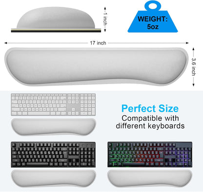 Dapesuom Enlarge Keyboard Wrist Rest, Memory Foam Keyboard Wrist Cushion for Computer Desk Mats Support, Pain Relief Ergonomic Mouse Pad Rests with Non-Slip Base for Gaming, Laptop, Radiant Orchid