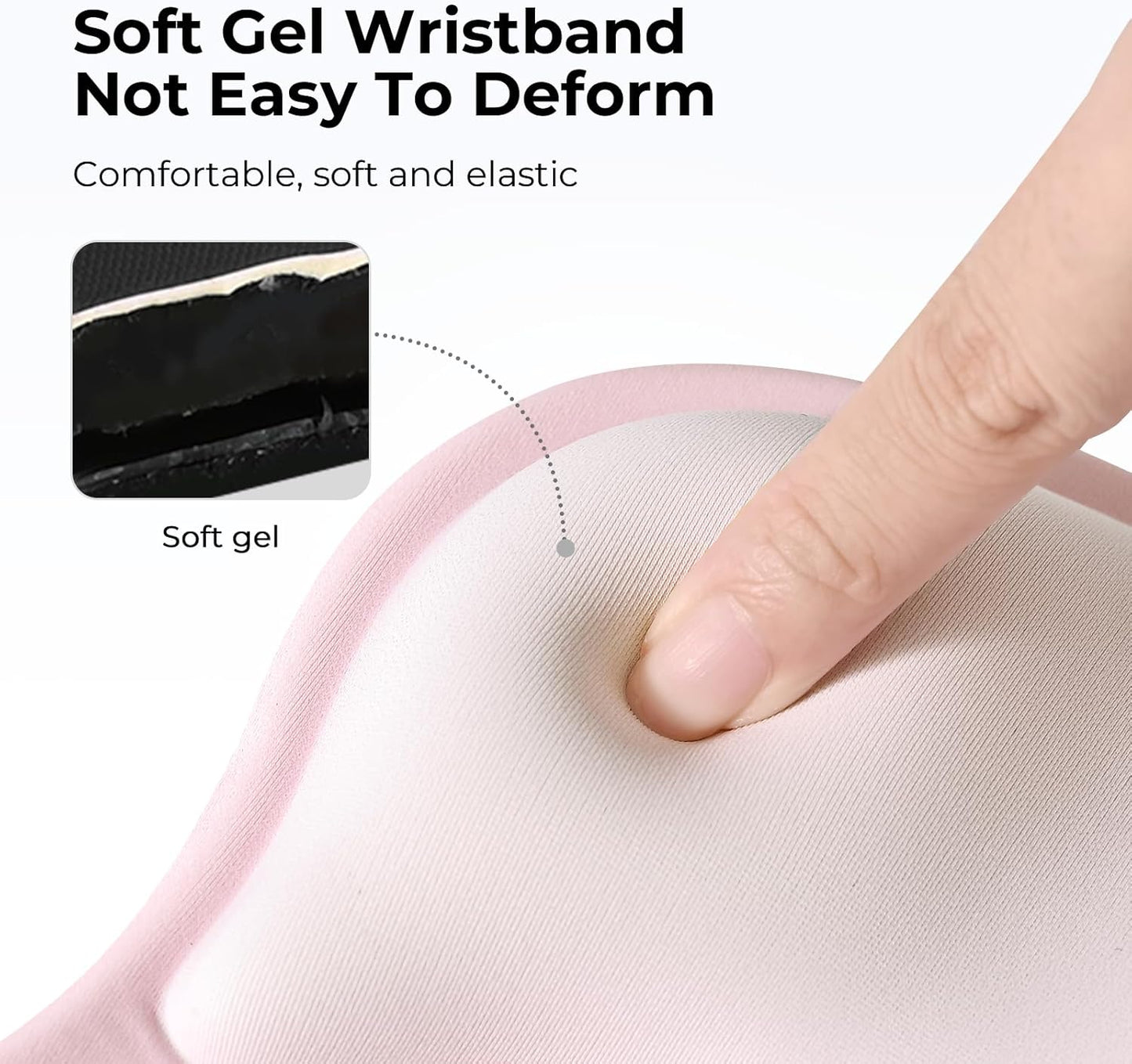 EooCoo Ergonomic Mouse Pad with Gel Wrist Rest Support, Middle Concave Design for Natural Wrist Alignment, Non-Slip Base Mousepad for Laptop, Computer, Office Desk Accessories, Carpal Tunnel Syndrome