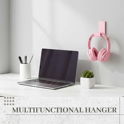 Weewooday 4 Pieces Headphone Hanger Holder Desk Adhesive Headphone Hook Wall Mount Headset Stand Acrylic Holder with Glues for General Purpose Game Earphone(White)