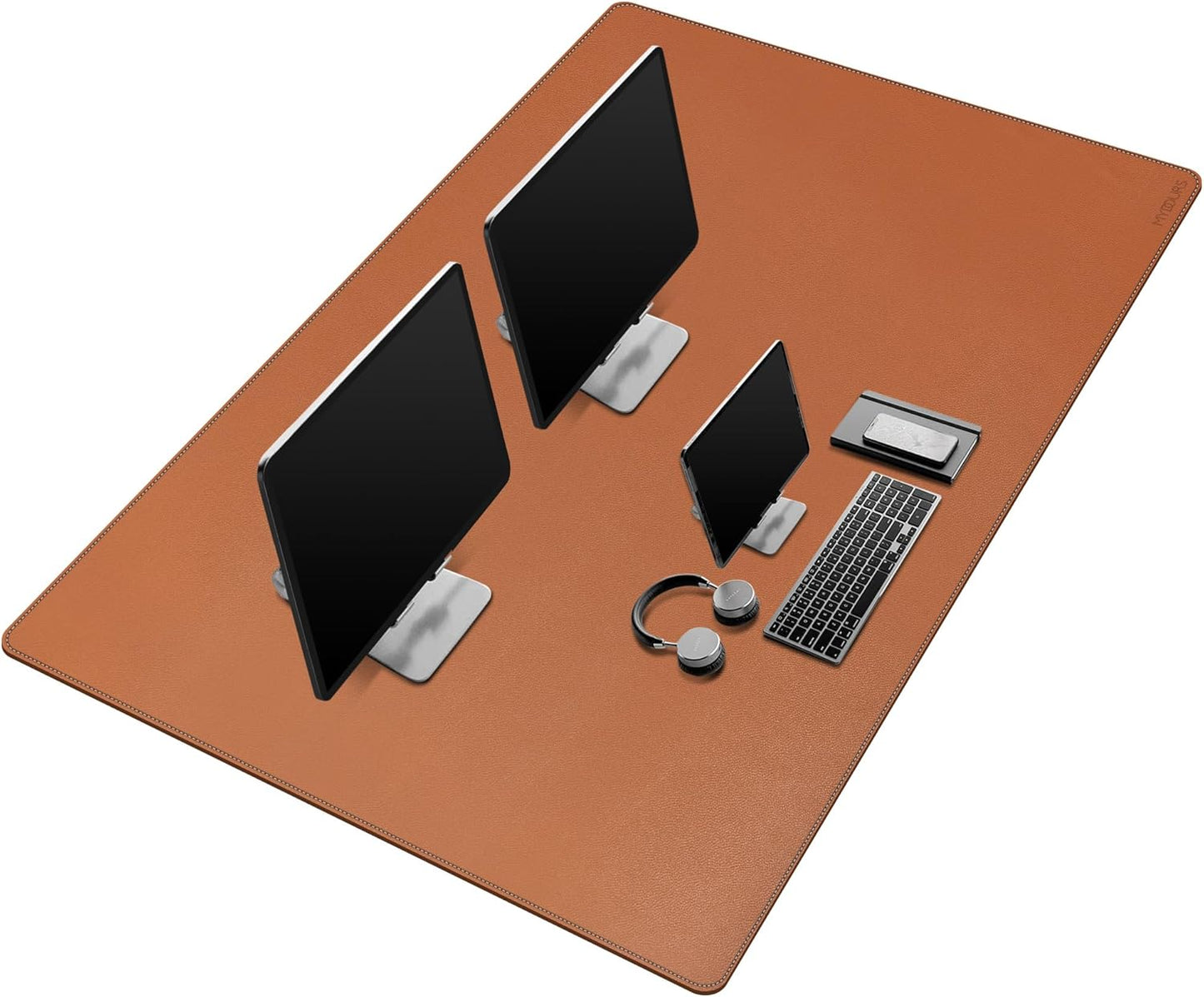 Mydours 40" x 20" Extra Large Desk Mat, PU Leather & Cork Desk Pad, Large XXL Desk Mouse Pad for Workstation, Office, Home, Computer Desk Mat with Keyboard & Mouse (Black)