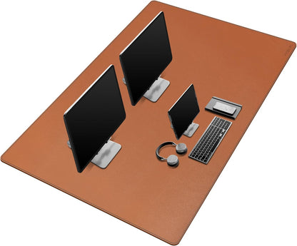 Mydours 40" x 20" Extra Large Desk Mat, PU Leather & Cork Desk Pad, Large XXL Desk Mouse Pad for Workstation, Office, Home, Computer Desk Mat with Keyboard & Mouse (Black)