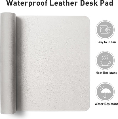 Aothia Leather Office Desk Pad Protector, Non-Slip PU Leather Desk Blotter, Waterproof Laptop Writing Mouse Pad for Office and Home, Black, 31.5" x 15.7" - Colors A