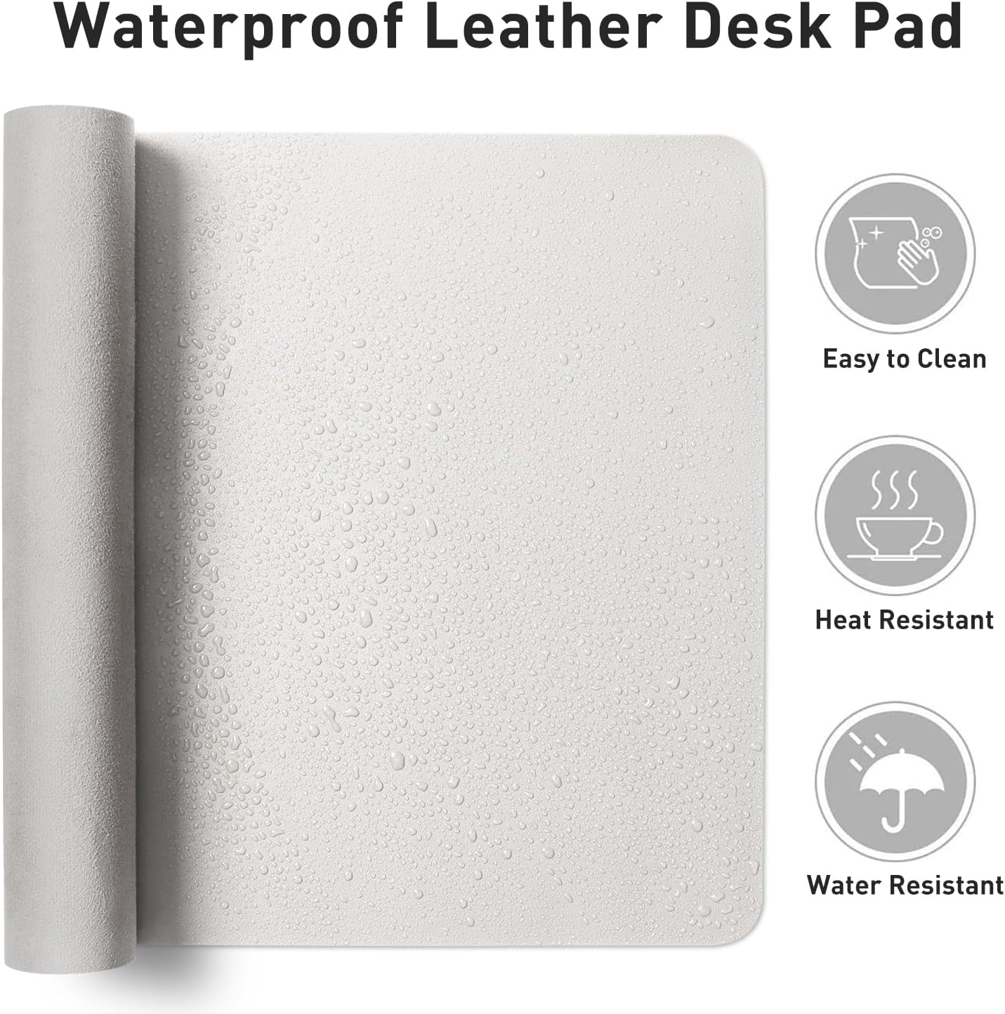 Aothia Leather Desk Pad Protector, Mouse Pad, Office Desk Mat, Non-Slip PU Leather Desk Blotter, Laptop Desk Pad, Waterproof Desk Writing Pad for Office and Home (Brown,23.6" x 13.7") - Colors A