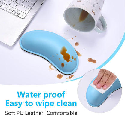 Dapesuom Mouse Wrist Rest, Ergonomic Memory Foam Mouse Wrist for Computer Desk Mats Support, PU Leather Hand Rest Pad Cushion for Gaming, Laptop, Men, Women, Pain Relief & Easy Typing, Black