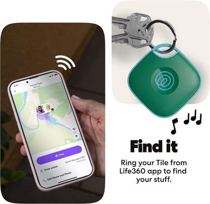 Life360 Tile - Bluetooth Tracker, Keys Finder and Item Locator for Keys, Bags and More. Phone Finder. Both iOS and Android Compatible. 2-Pack (Black/White)