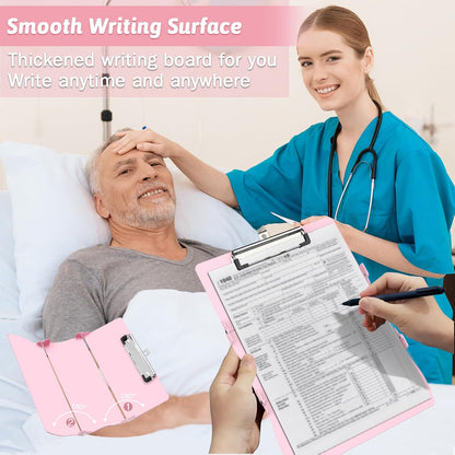 Clipboard Foldable Without Edition Cheat Sheets Aluminum 3 Layers Foldable Clipboards Pocket Size Profile Clip Clipboards Notepad for Students, Nurses,Contractor Trucker Driver